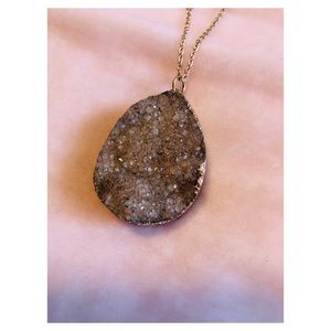 Blush Pink Rose Quartz Druzy Necklace